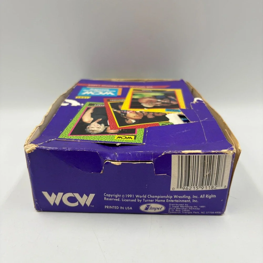 Impel WCW Trading Card Wax Pack Box 35 Packs Purple Good 1991 Sealed Packs